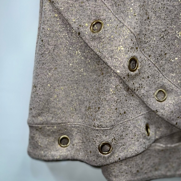 Ruby Rd. Shirt Women’s Medium Brown Long Sleeve Polyester Blend Gold Flecked - Picture 6 of 13